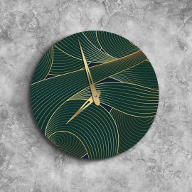 Green and gold wall clock