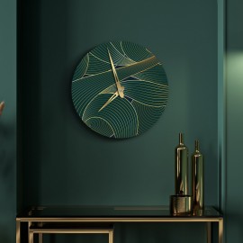 Green and gold wall clock