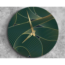 Green and gold wall clock
