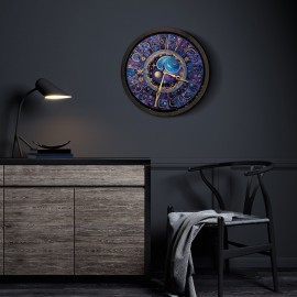 Unique Astrology Wooden Clock