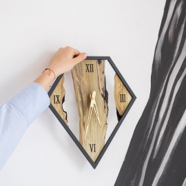 Unique design solid wood wall clock