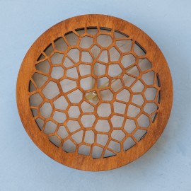 Wooden honeycomb wall clock