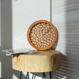 Wooden honeycomb wall clock